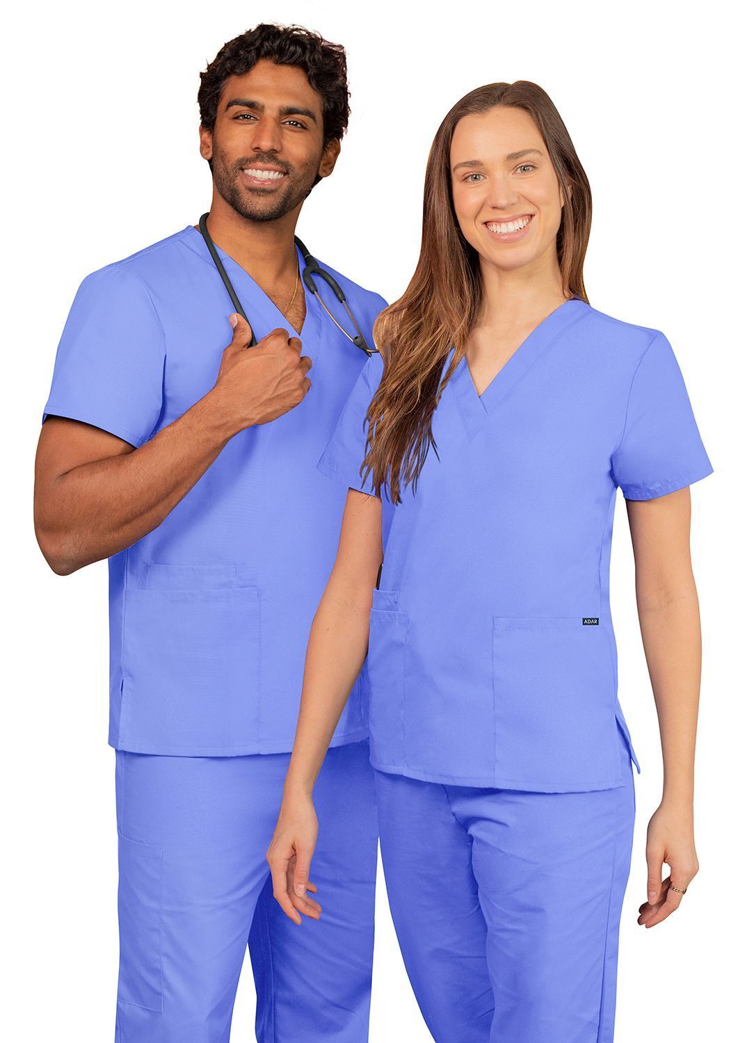 Adar Universal Unisex V-Neck 2 Pocket Scrub Top