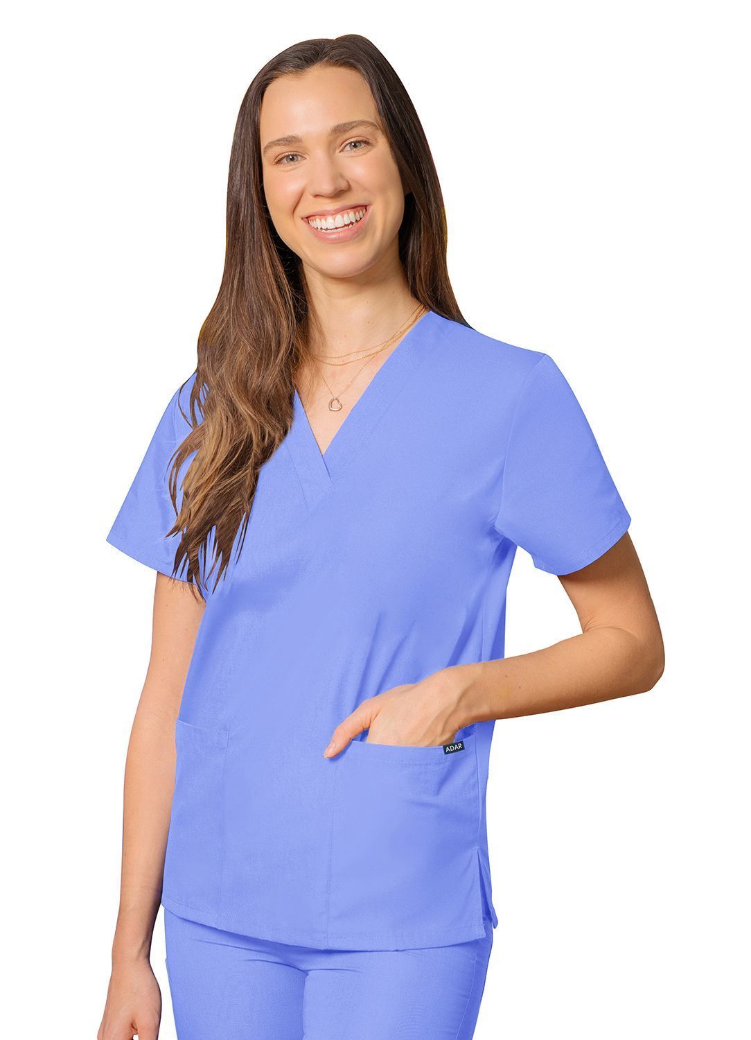 Adar Universal Unisex V-Neck 2 Pocket Scrub Top