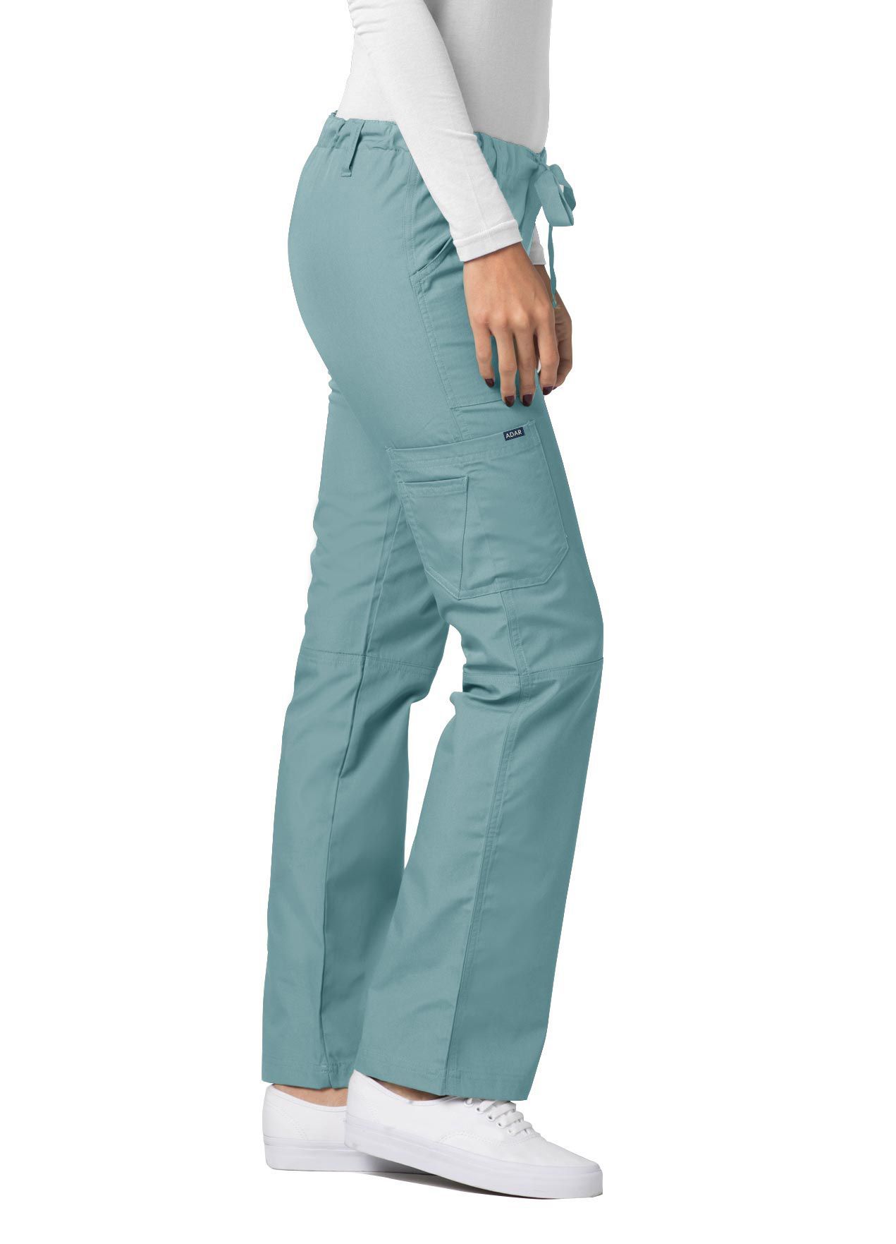 Adar Universal Low-Rise Multipocket Drawstring Straight Leg Pants