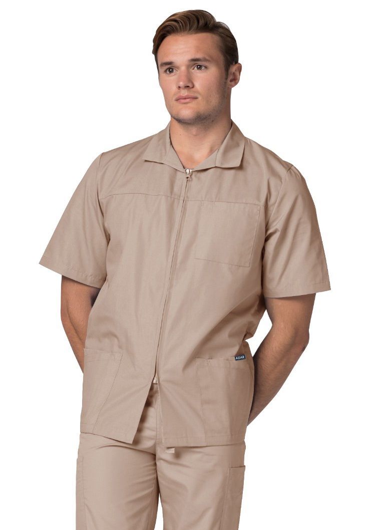 Adar Universal Men's Zippered Short Sleeve Jacket