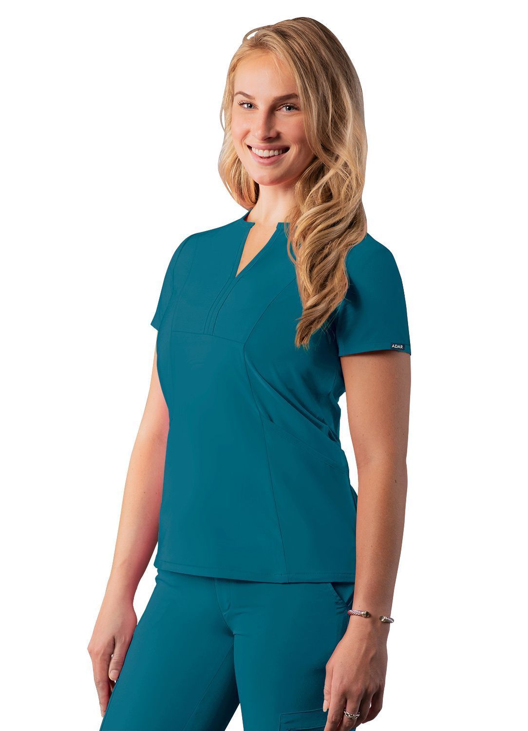 ADAR Addition Women's Notched V-neck Scrub Top
