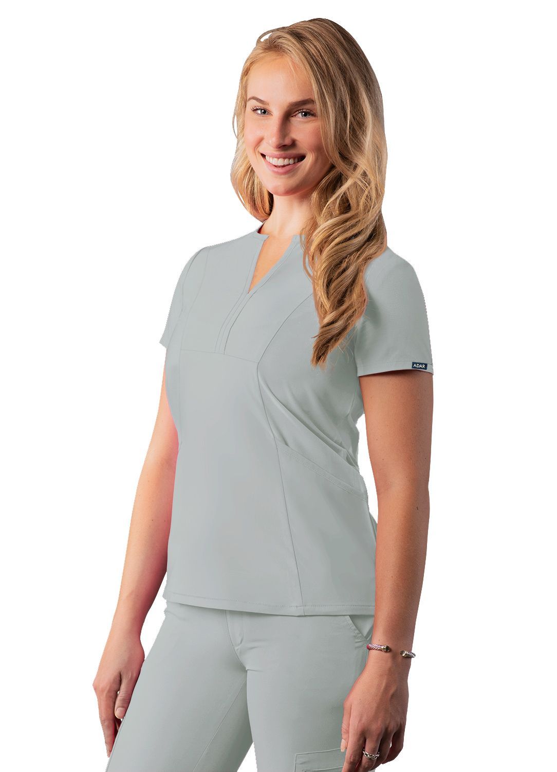 ADAR Addition Women's Notched V-neck Scrub Top
