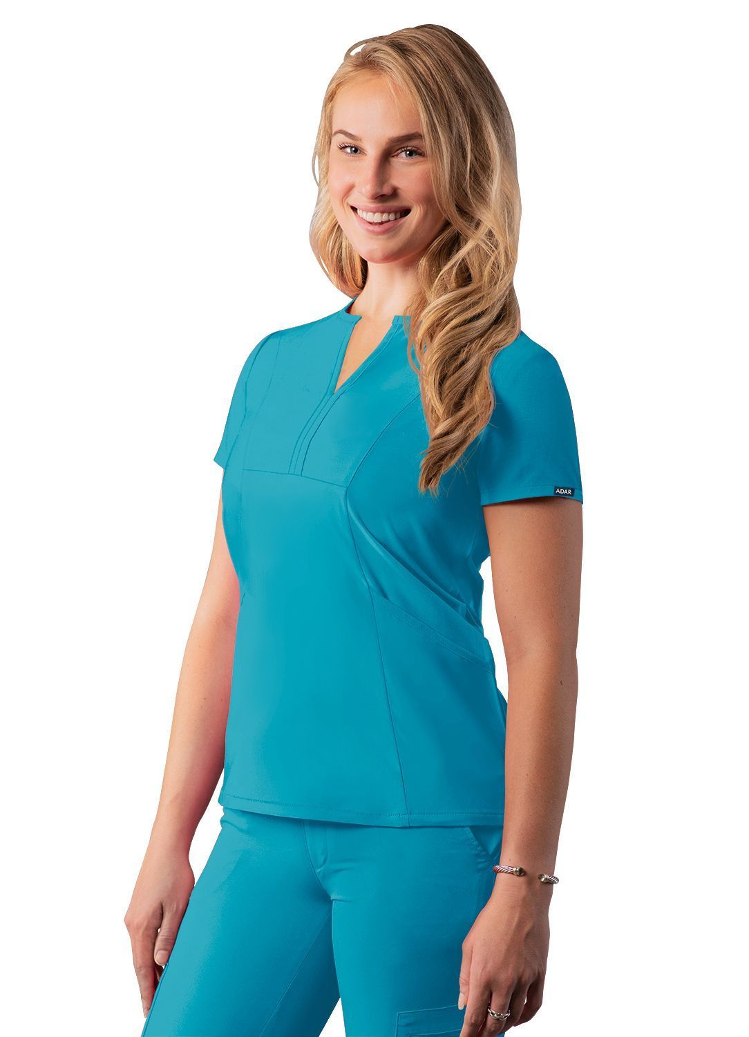 ADAR Addition Women's Notched V-neck Scrub Top