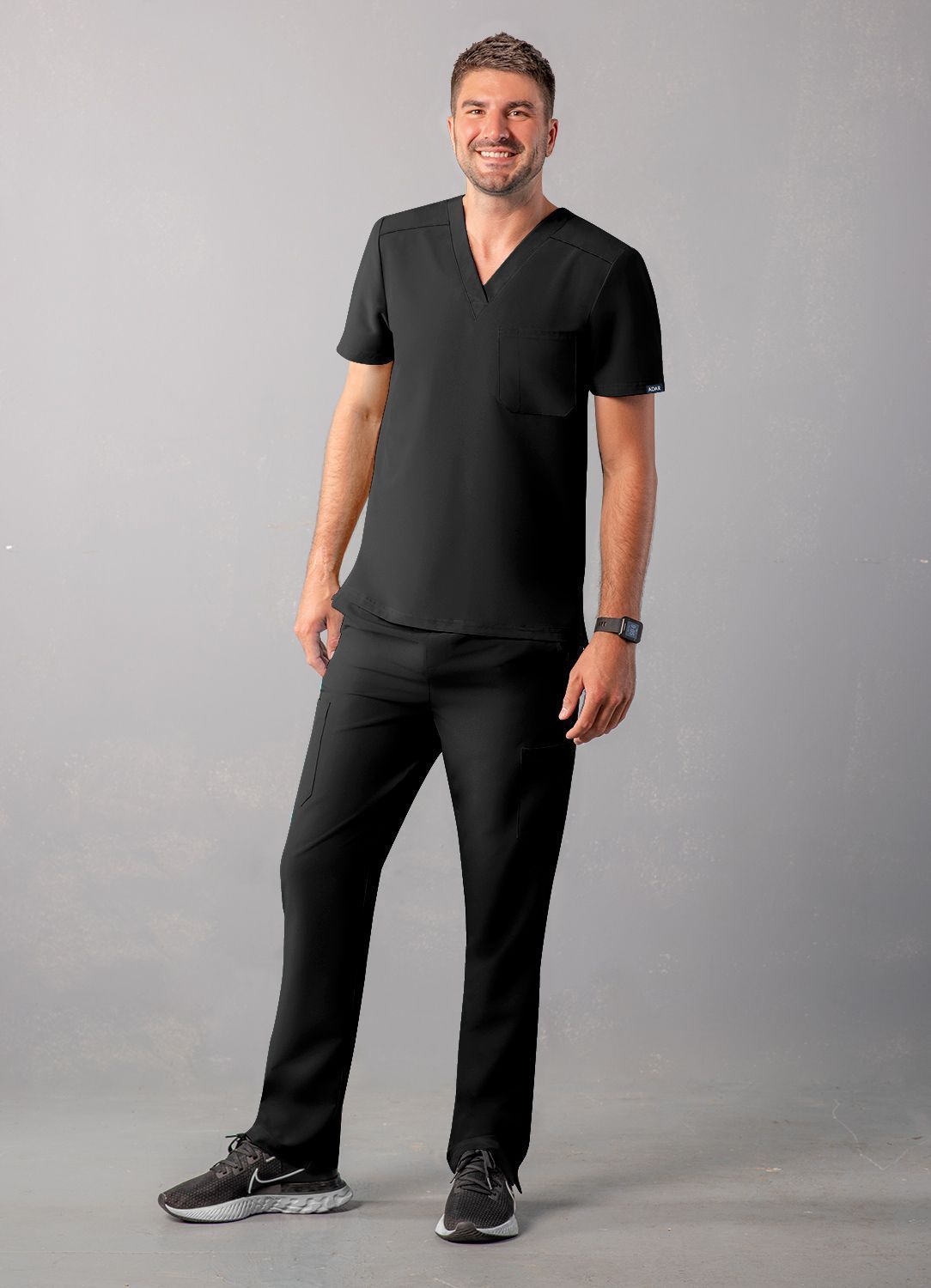 ADAR Addition Men's Classic V-Neck Scrub Top