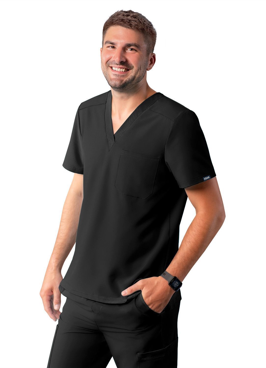 ADAR Addition Men's Classic V-Neck Scrub Top