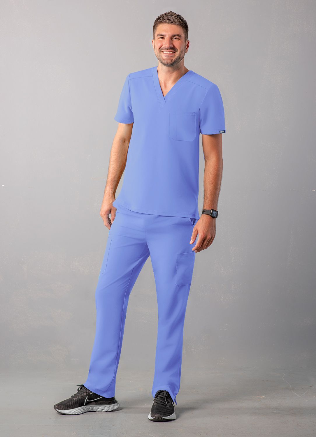 ADAR Addition Men's Classic V-Neck Scrub Top