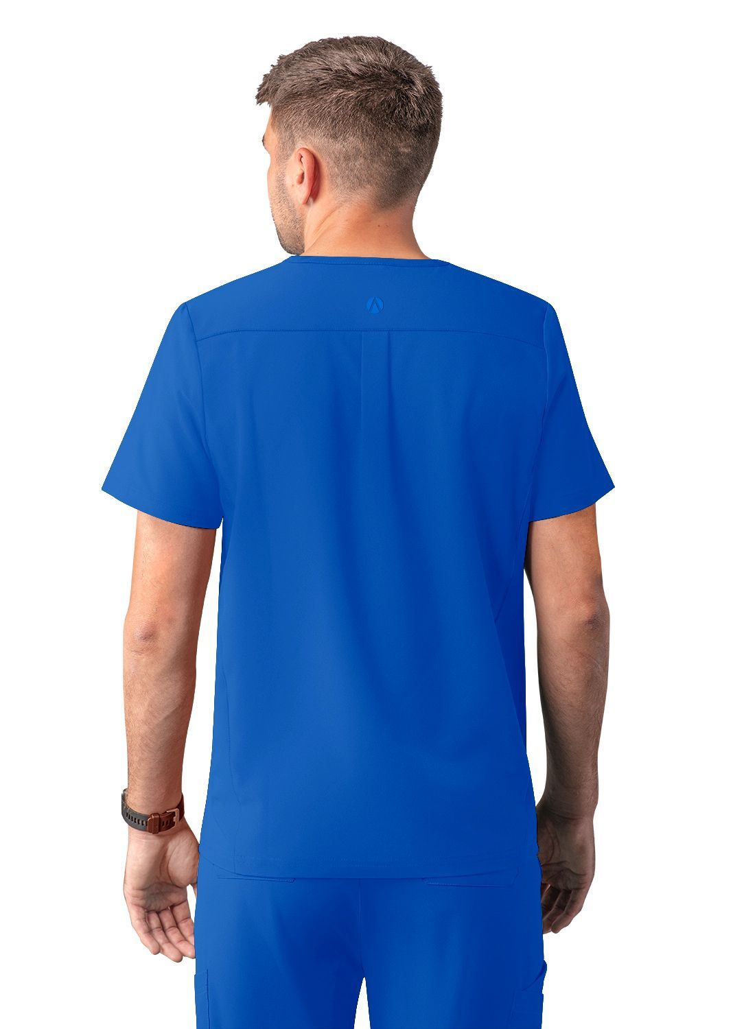 ADAR Addition Men's Modern Multi-pocket V-Neck Scrub Top