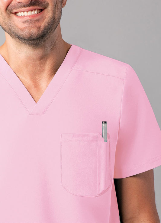 ADAR Addition Men's Modern Multi-pocket V-Neck Scrub Top