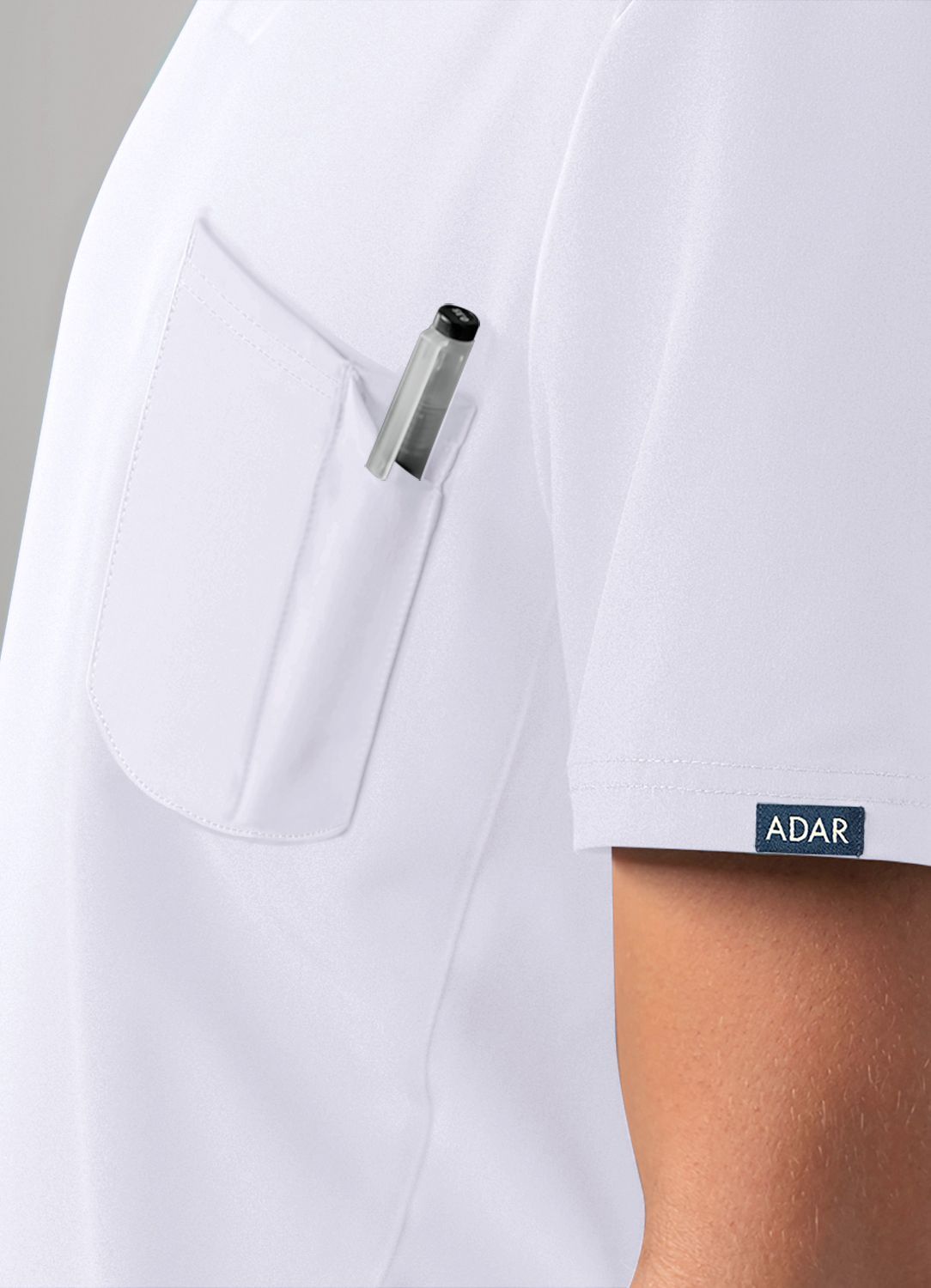 ADAR Addition Men's Modern Multi-pocket V-Neck Scrub Top
