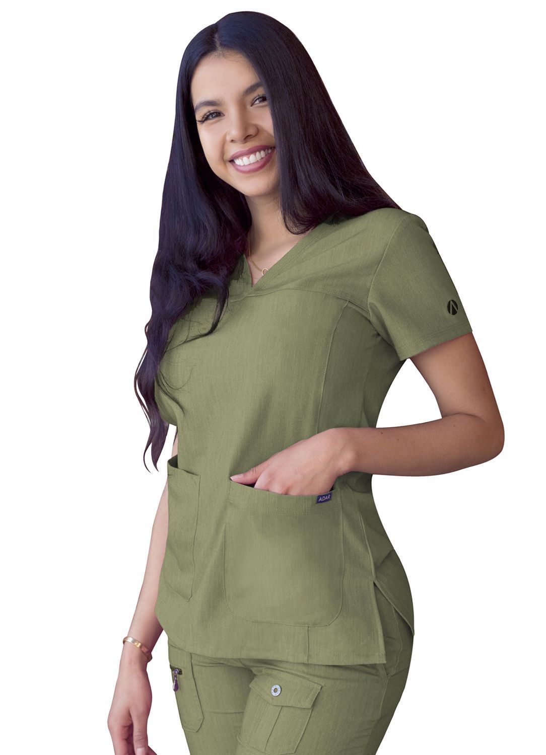 ADAR Pro Women's Sweetheart V-neck Scrub Top