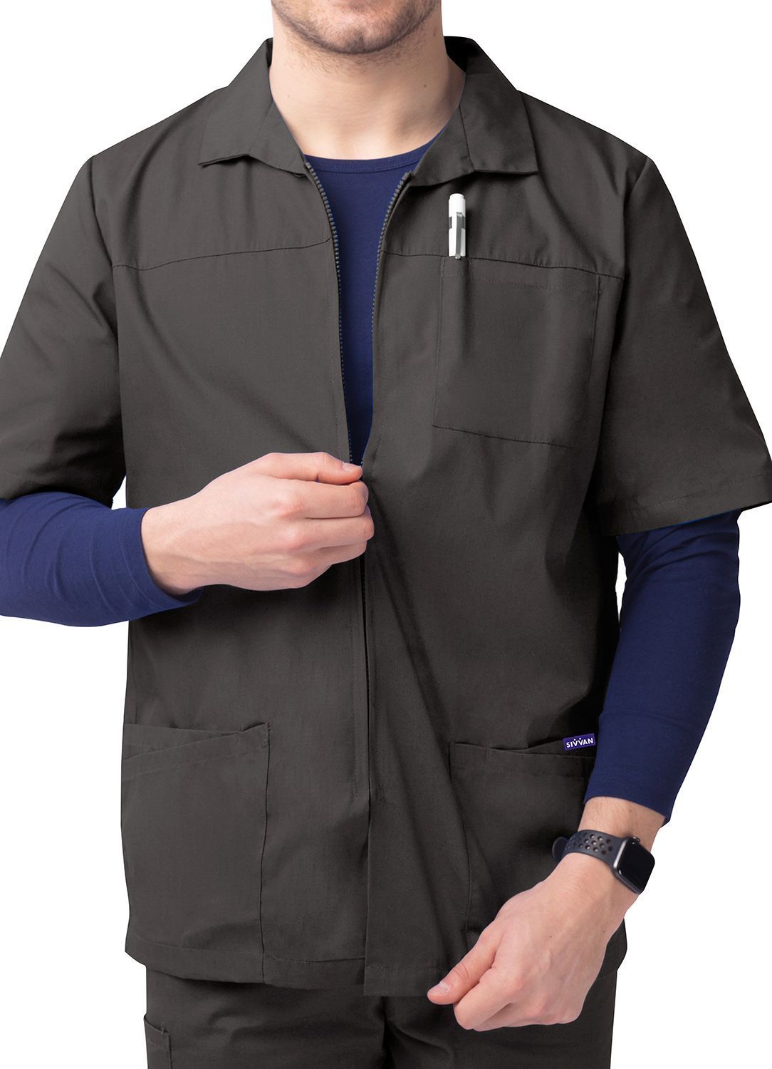 Sivvan Men's Zippered Short Sleeve Jacket