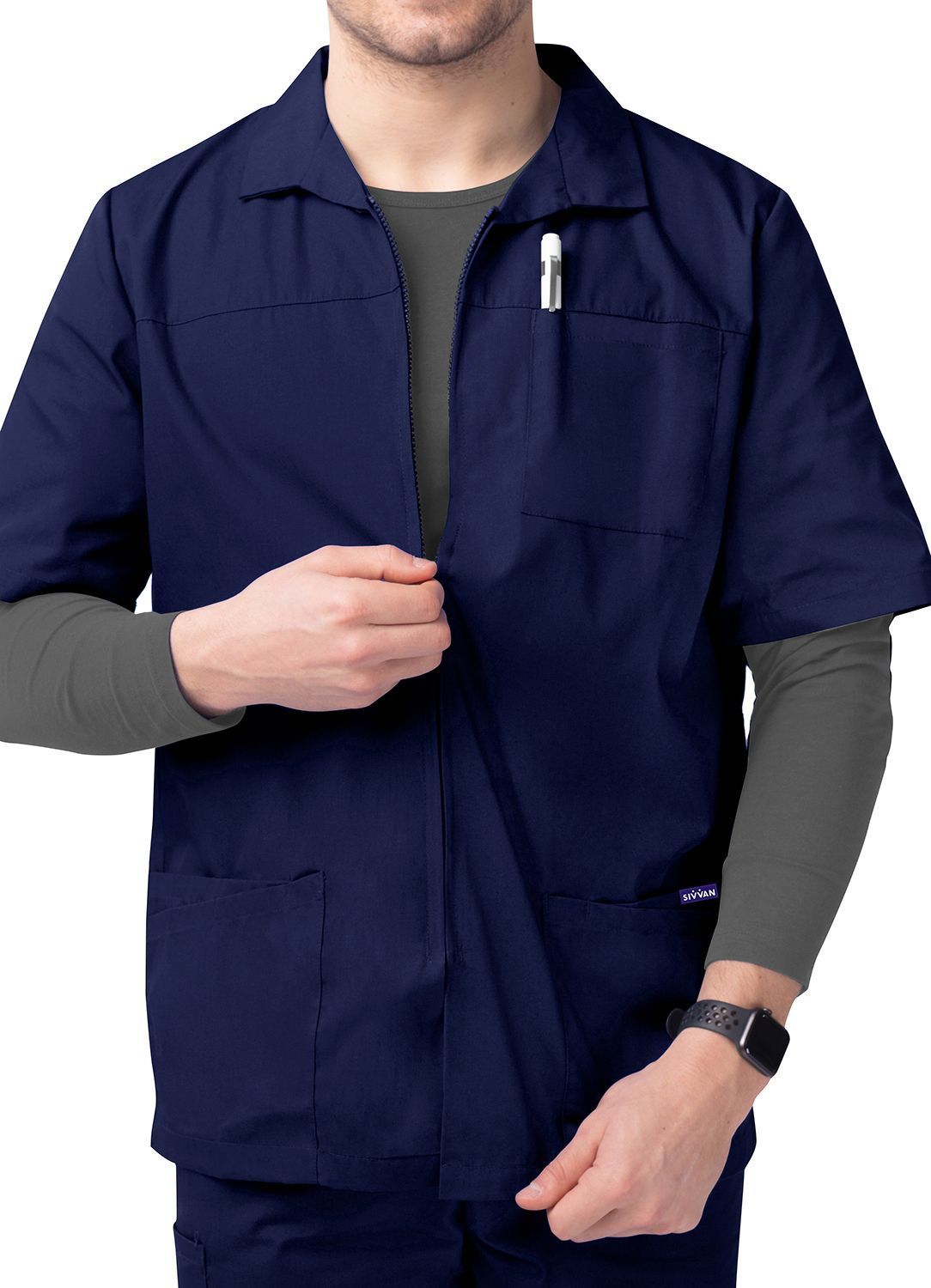 Sivvan Men's Zippered Short Sleeve Jacket