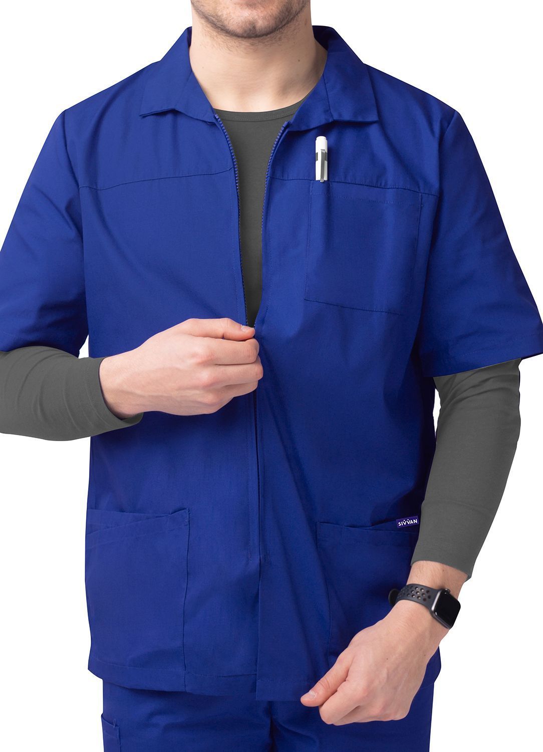 Sivvan Men's Zippered Short Sleeve Jacket