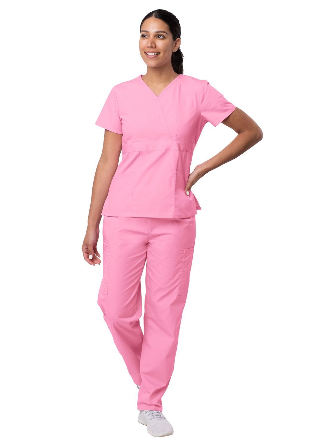 Sivvan Women's Mock Wrap Top/Cargo Pant Scrub Set