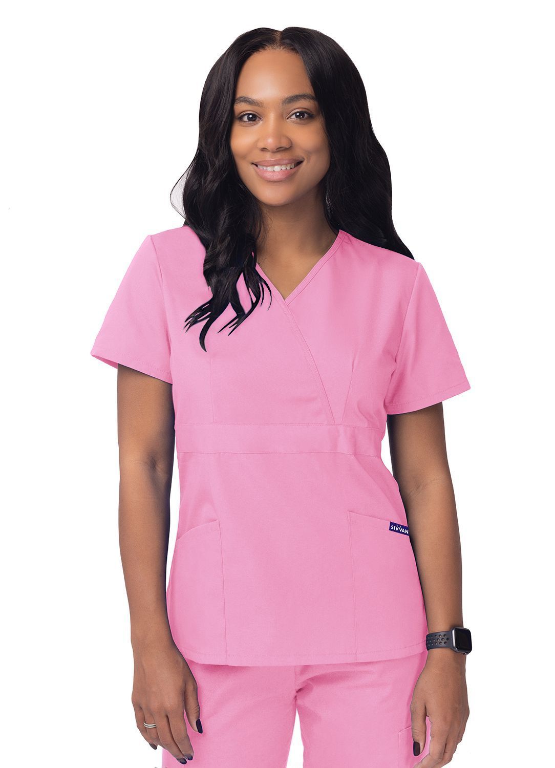 Sivvan Women's Mock Wrap Top/Cargo Pant Scrub Set