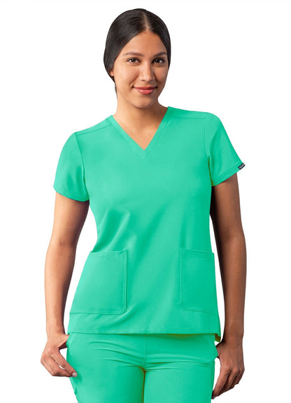 ADAR Addition Women's Notched V-neck Scrub Top