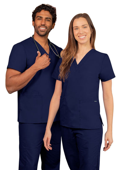 Adar Universal Unisex V-Neck 2 Pocket Scrub Top