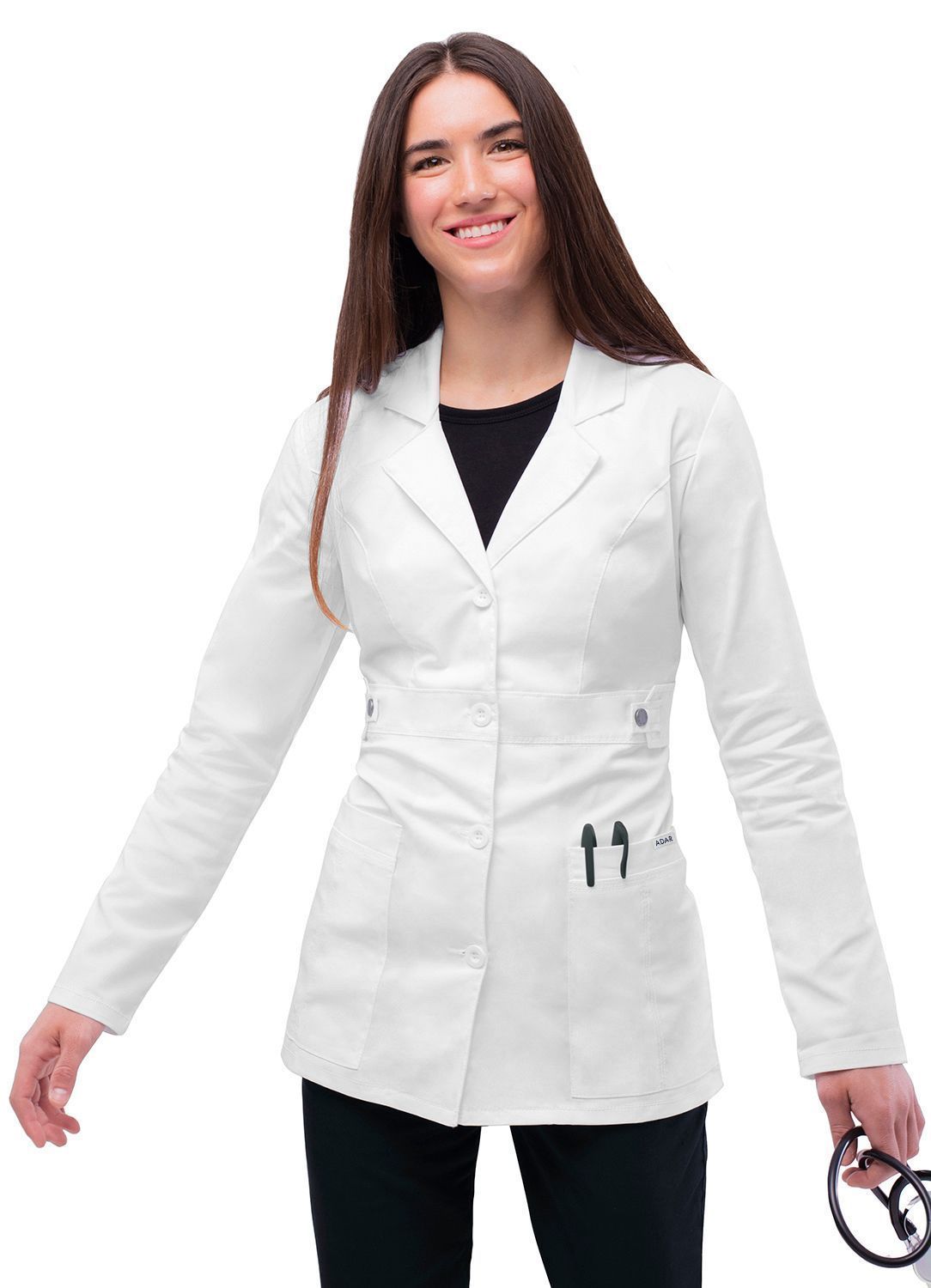 Adar Universal STRETCH Women's 28" Tab-Waist Lab Coat