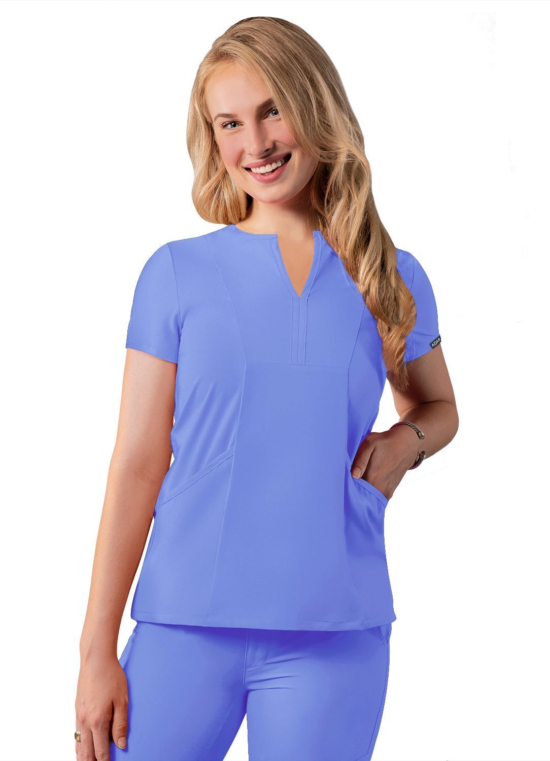 ADAR Addition Women's Notched V-neck Scrub Top