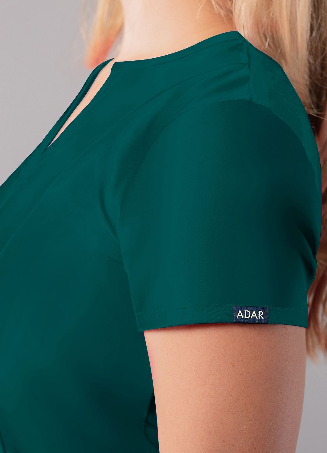 ADAR Addition Women's Notched V-neck Scrub Top