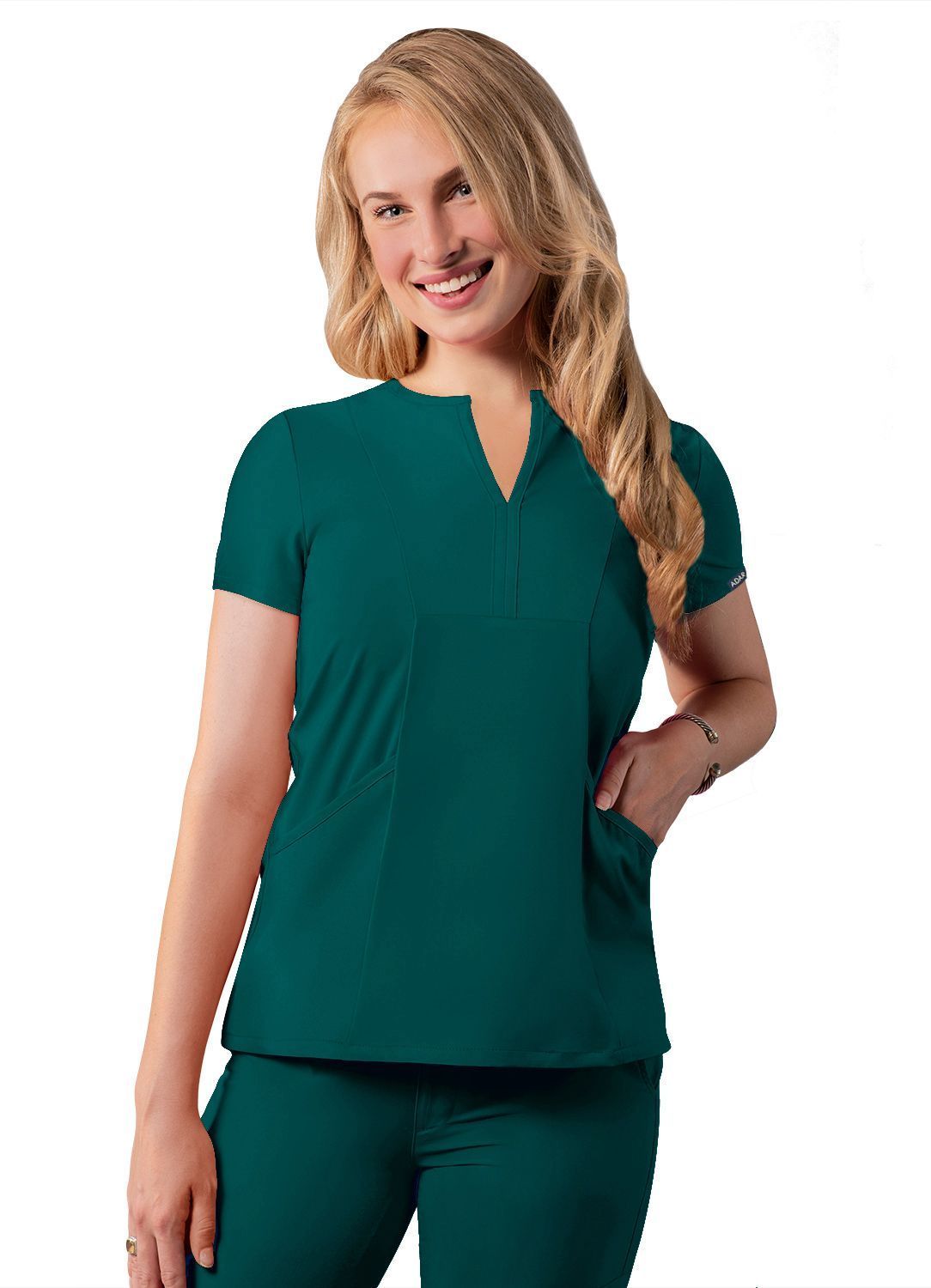 ADAR Addition Women's Notched V-neck Scrub Top