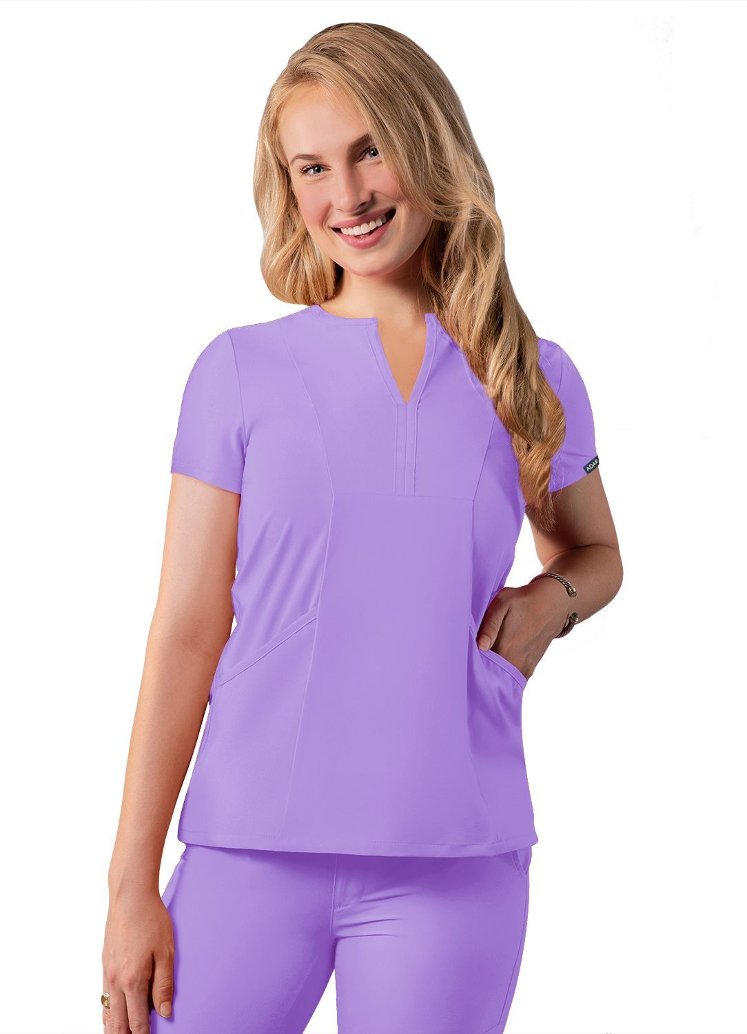 ADAR Addition Women's Notched V-neck Scrub Top