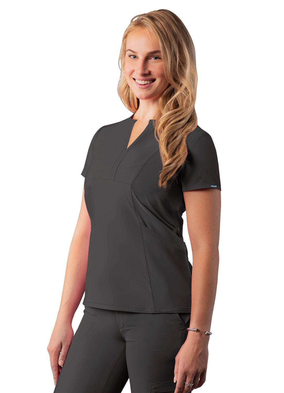 ADAR Addition Women's Notched V-neck Scrub Top