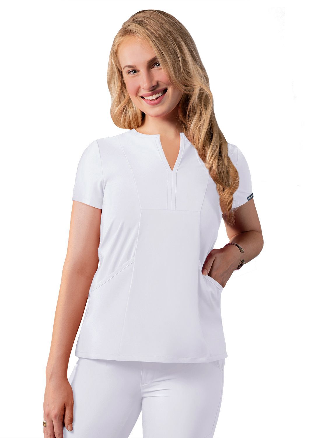 ADAR Addition Women's Notched V-neck Scrub Top