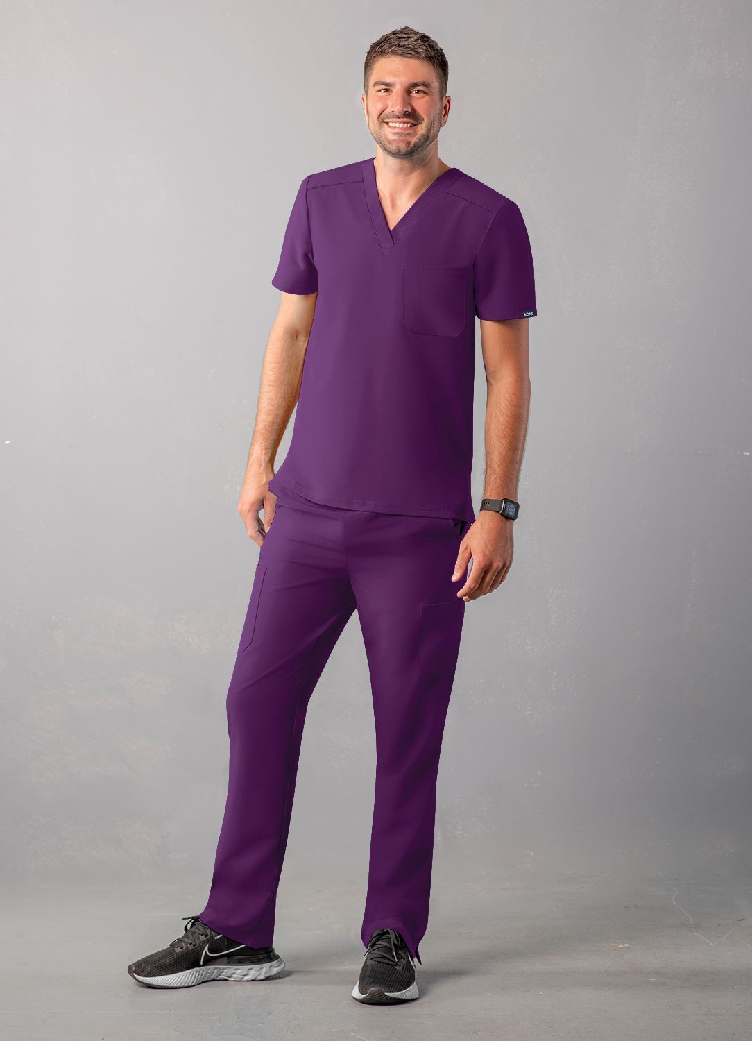 ADAR Addition Men's Classic V-Neck Scrub Top