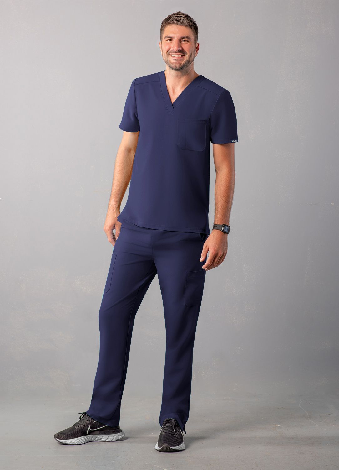 ADAR Addition Men's Classic V-Neck Scrub Top