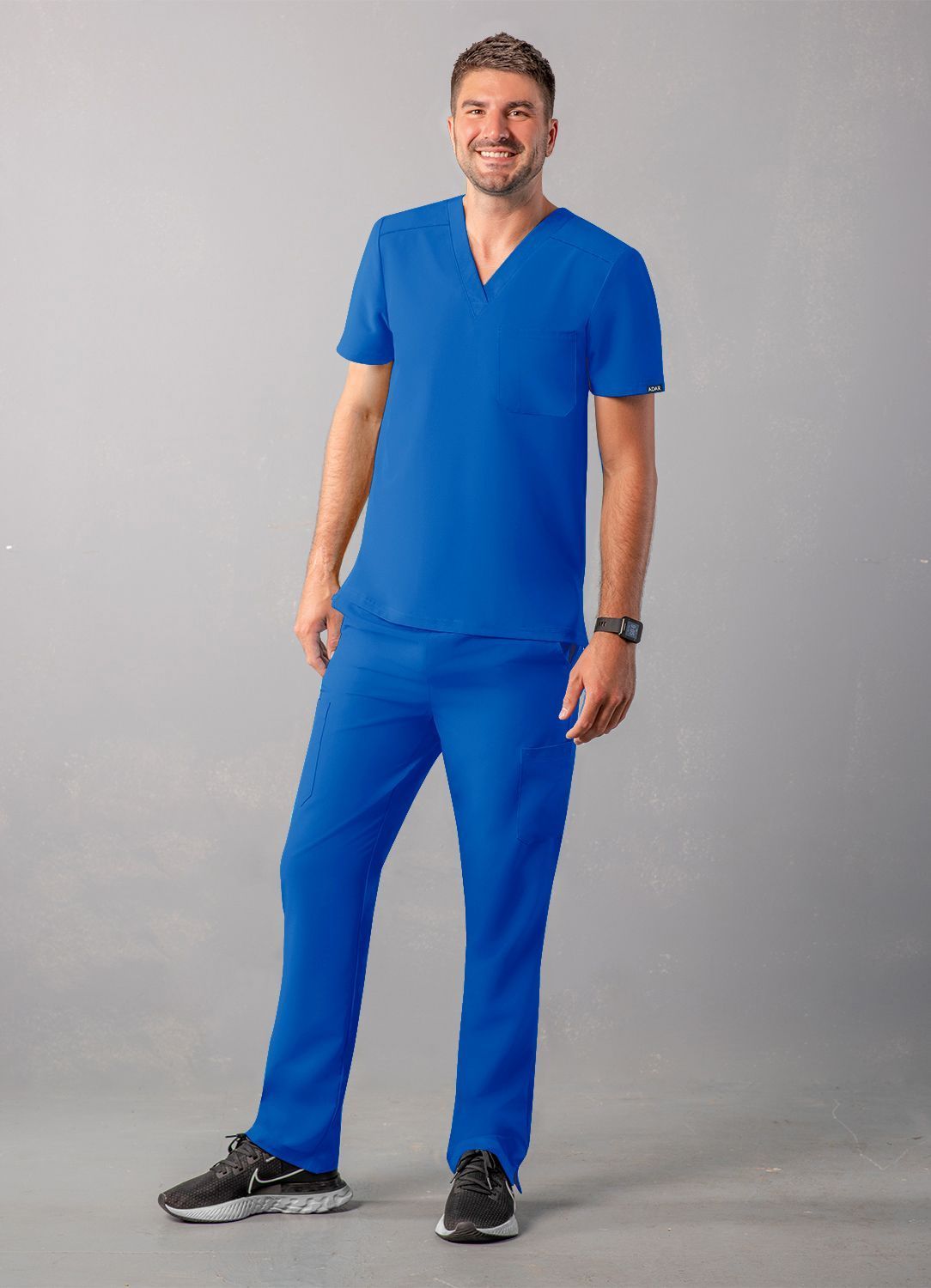 ADAR Addition Men's Classic V-Neck Scrub Top