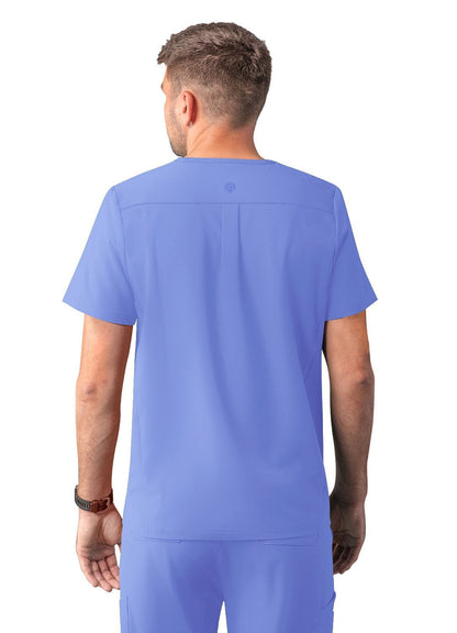 ADAR Addition Men's Modern Multi-pocket V-Neck Scrub Top