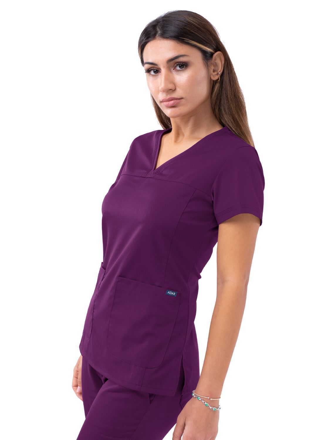 ADAR Pro Womens Sweetheart V-neck Scrub Top