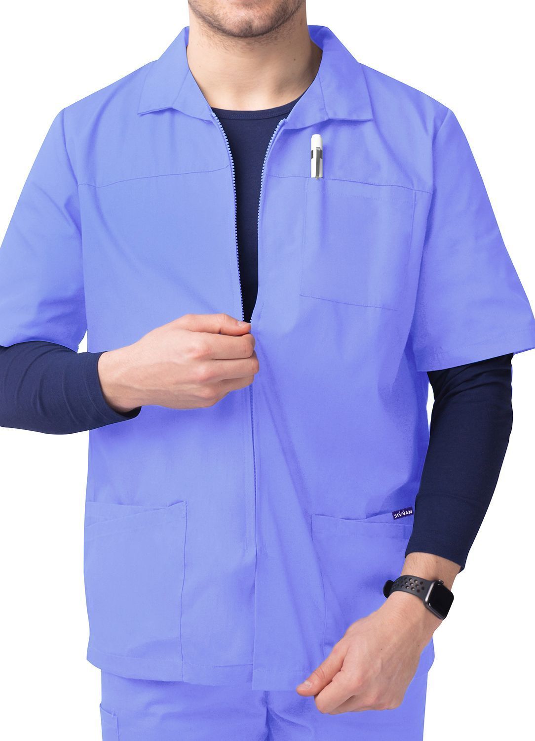 Sivvan Men's Zippered Short Sleeve Jacket