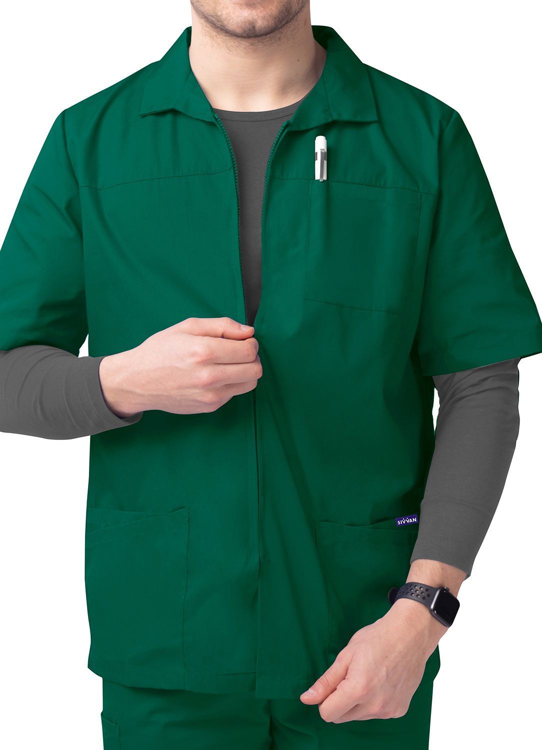 Sivvan Men's Zippered Short Sleeve Jacket