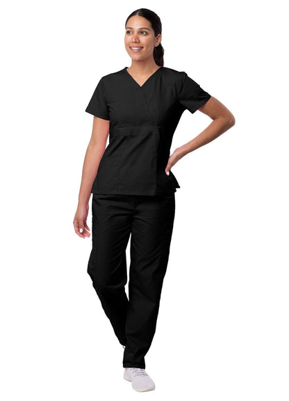 Sivvan Women's Mock Wrap Top/Cargo Pant Scrub Set