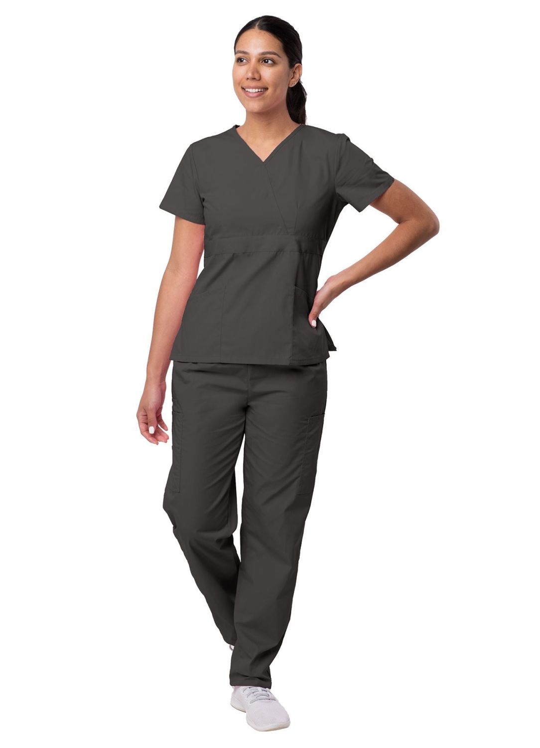 Sivvan Women's Mock Wrap Top/Cargo Pant Scrub Set