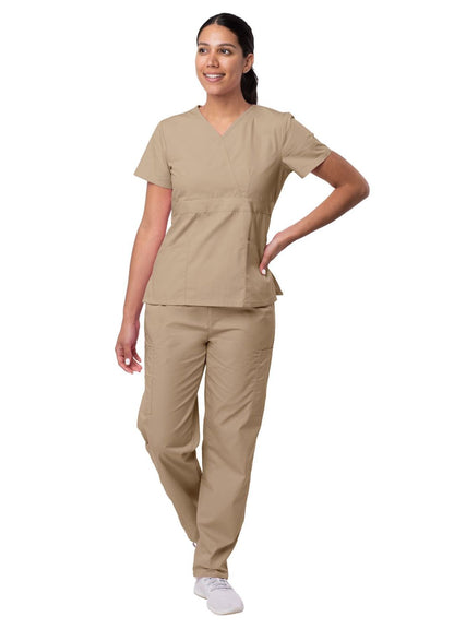 Sivvan Women's Mock Wrap Top/Cargo Pant Scrub Set