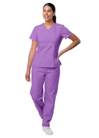 Sivvan Women's Mock Wrap Top/Cargo Pant Scrub Set