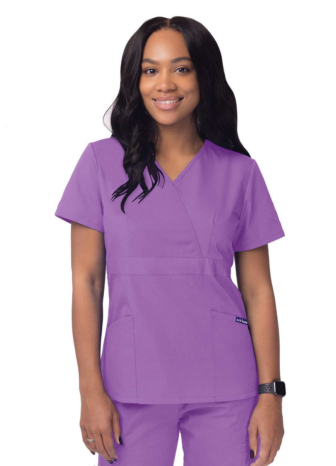 Sivvan Women's Mock Wrap Top/Cargo Pant Scrub Set