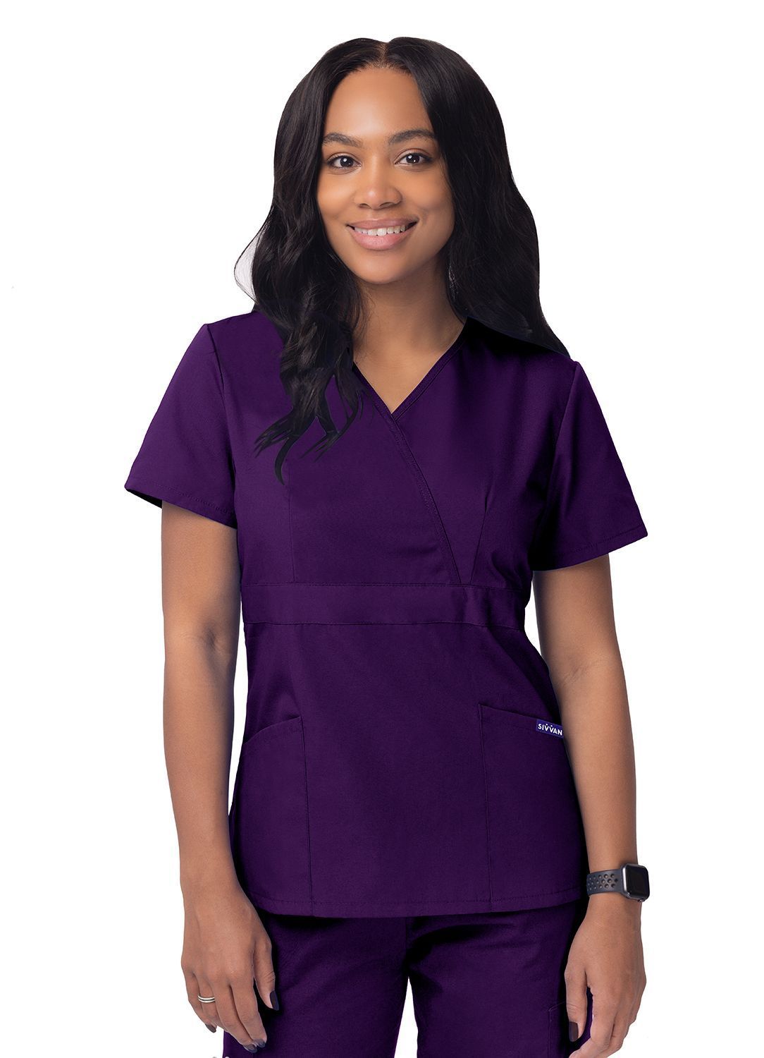 Sivvan Women's Mock Wrap Top/Cargo Pant Scrub Set