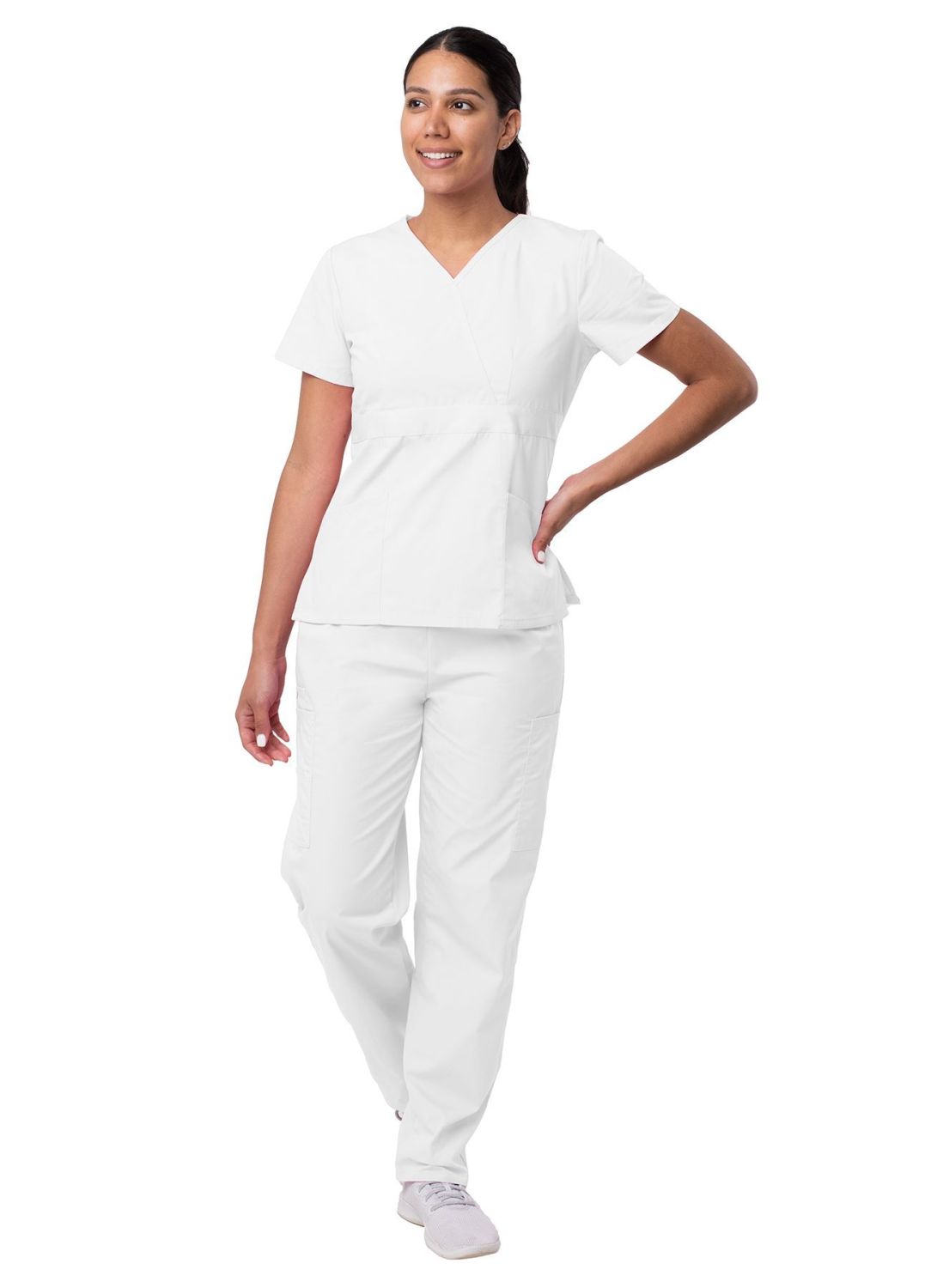 Sivvan Women's Mock Wrap Top/Cargo Pant Scrub Set