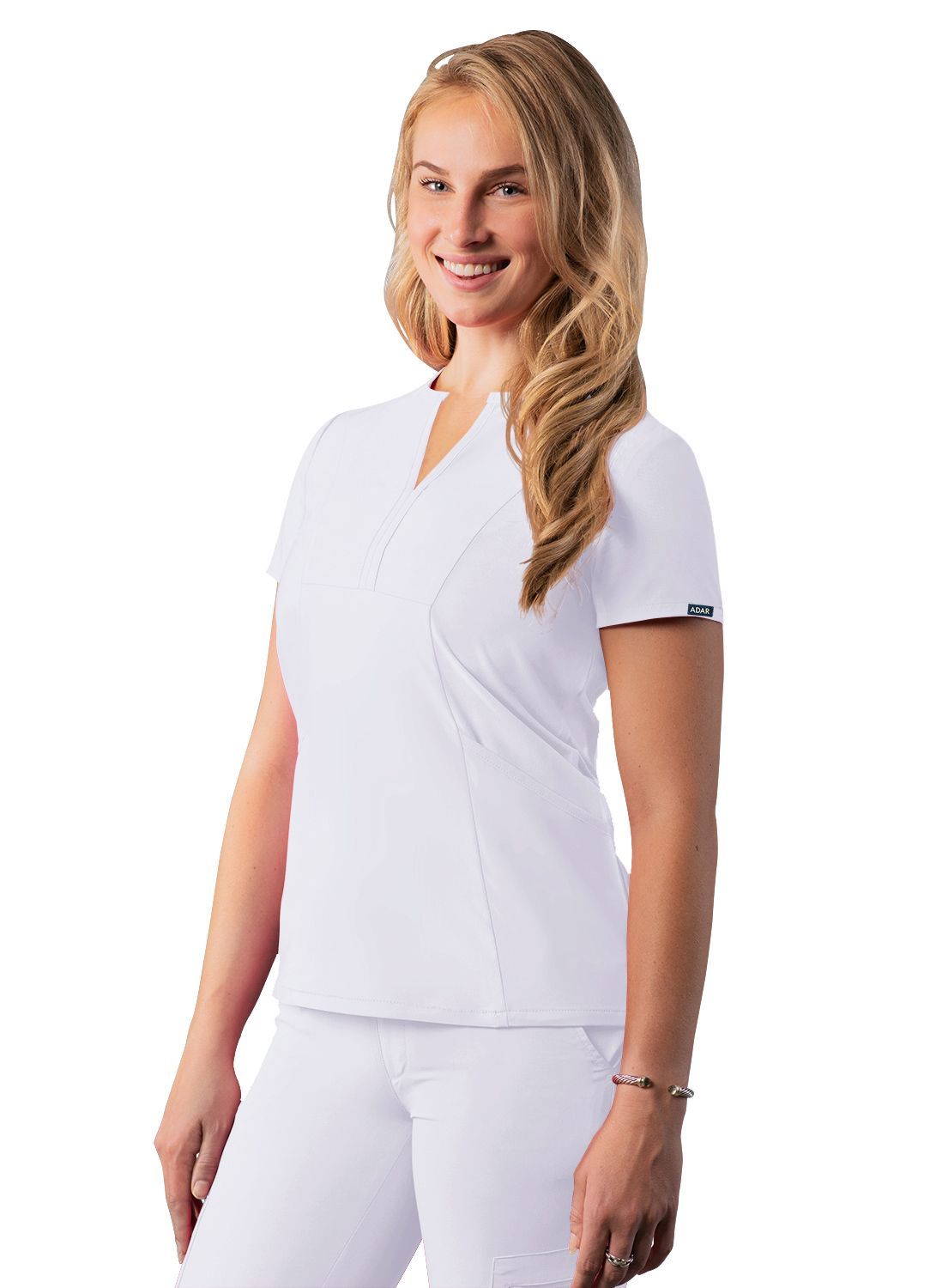 ADAR Addition Women's Notched V-neck Scrub Top