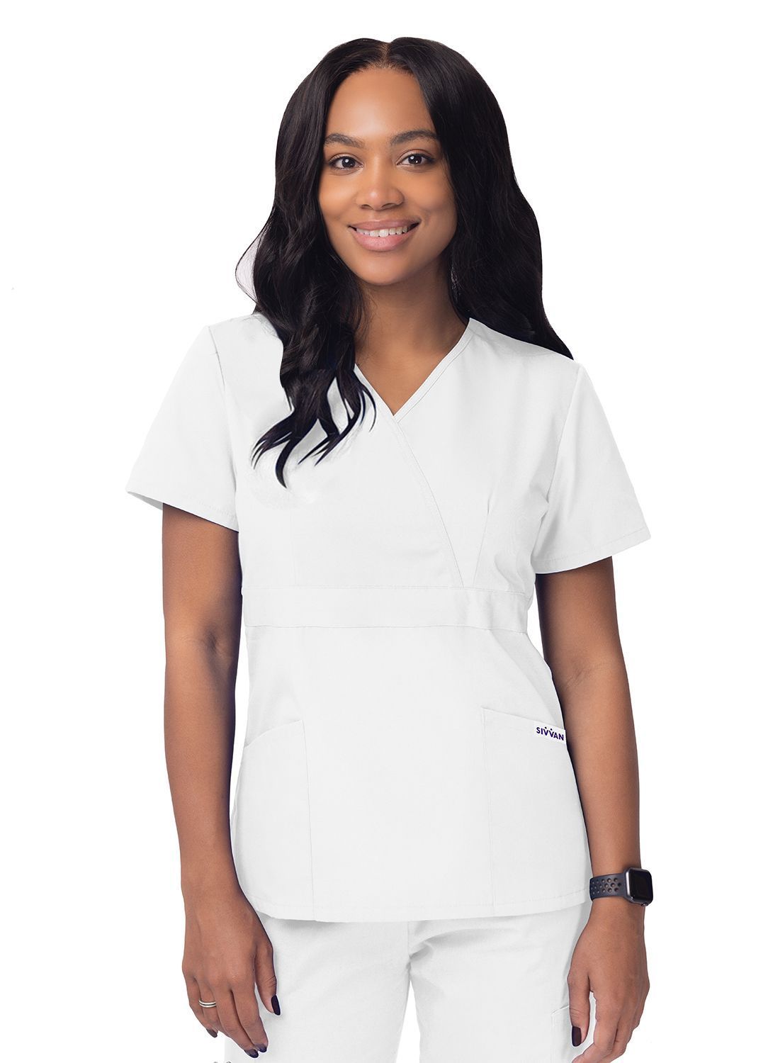 Sivvan Women's Mock Wrap Top/Cargo Pant Scrub Set